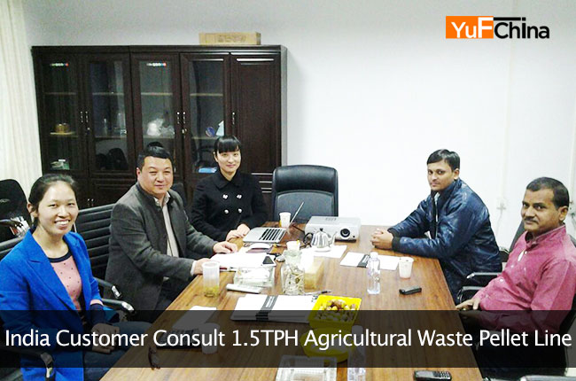 India Customer Consult 1.5TPH Agricultural Waste Pellet Line