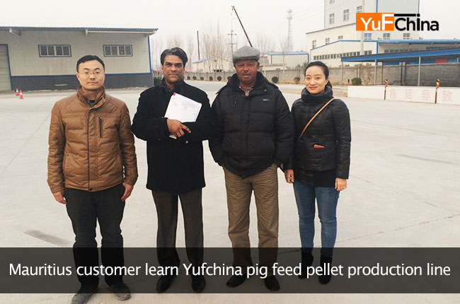 Mauritius customer learn Yufchina pig feed pellet production line